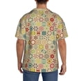 thumbnail image 3 of KLL Retro Geometry Print Men's Shirt Short Sleeve Button Down Summer Cuba Beach Shirts- 4X-Large, 3 of 5