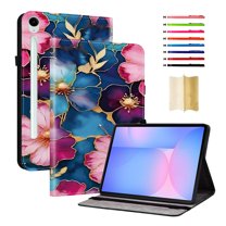 Case for Samsung Galaxy Tab S10 FE Plus 13.1" 2025 SM-X620/SM-X626/SM-X626B, Slim Kickstand PU Leather Pattern Card Slots Elastic Band Stylus Slot Protective Heavy Duty Protection Folio Cover - D