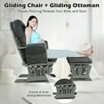 thumbnail image 6 of Spaco Wood Glider and Ottoman Set with Padded Armrests and Detachable Cushion-Dark Gray, Single Sofa, Home Theater Seating Office for Adults, 6 of 10