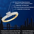thumbnail image 2 of Gem Stone King 1.68 Cttw 14K Two Tone Gold Lab Grown Diamond Engagement Ring for Women | Center Princess Cut Diamond 0.72 Ct | DEF Color | VVS-VS Clarity | Available in Size 5,6,7,8,9, 2 of 6