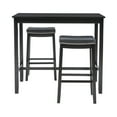 thumbnail image 3 of Linon Claridge 3-Piece Bar Height Tavern Set, Black with Black Faux Leather, 3 of 10