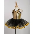 thumbnail image 6 of iEFiEL Girls Glitter Mermaid Costume Ballet Dance Gymnastics Leotard Tutu Dress Gold 10, 6 of 7