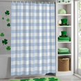 thumbnail image 4 of Shower Curtain, Blue White Plaid Waterproof Shower Curtain Set with Hooks for Bathroom Showers,Stalls and Bathtubs,36x72In Geometric Plaid Art, 4 of 9