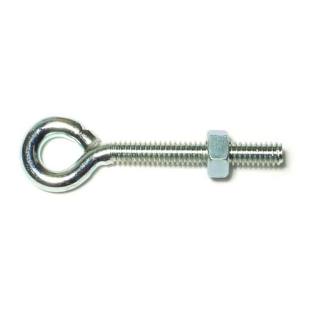 

1/4 -20 x 2-5/8 Zinc Plated Steel Coarse Thread Eye Bolts with Nuts (10 pcs.)
