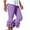 Purple, variant on Admvng Women's Triple Ruffle Hem Capri Pants High Waist Slim Fit Cropped Trousers