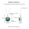 thumbnail image 6 of Rosec Jewels Cushion Cut Lab Grown Green Sapphire Pendant with Moissanite Halo for Women, 10K White Gold, 6 of 7
