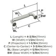 thumbnail image 5 of Amerock Cowrie 3-3/4 inch (96mm) Center-to-Center Polished Nickel Cabinet Pull, 5 of 6