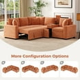 thumbnail image 5 of Harper & Bright Designs Modular Sectional Sofa with Pull Out Bed, Convertible Sofa Sleeper with Storage, Chenille U-shaped Sectional Sofa with Console and Cup Holders, Orange, 5 of 20