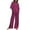 Purple, variant on Women'S Summer Suit Short Sleeve Solid Color Trousers Casual Two-Piece Suit