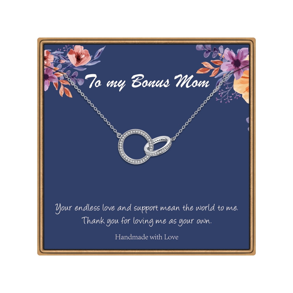Ursteel Bonus Mom Gifts Infinity Circle Necklace Stepmother Gifts 