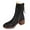 Black Boots, variant on Juebong Women's Side Zipper Ankle Boots Almond Toe Fashion Low Chunky Block Heel Lug Sole Fall Booties Shoes Brown,37