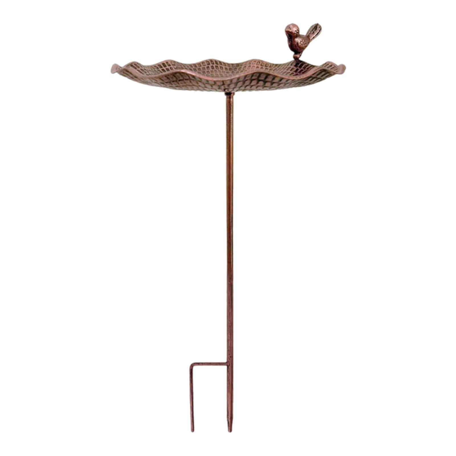 Dualoai Bird Bath Accessories with Base Stake Bird Feeder for Outdoors Yard Children
