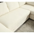 thumbnail image 6 of Oversized Modern Living Room With Storage Function, 114", Chenille, Crystal Buttons, Beige For Comfort Upholstered Plentiful Space, Design, 6 of 6