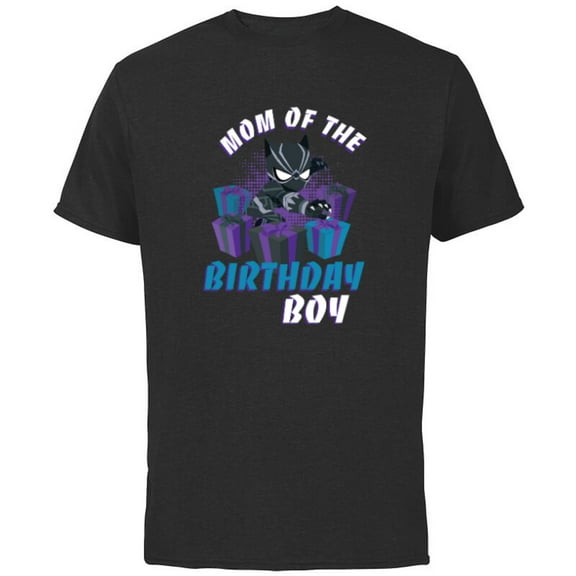 Marvel Black Panther Family Party Mom of the Birthday Boy - Short Sleeve Cotton T-Shirt for Adults - Customized-Black