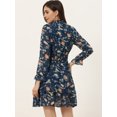 thumbnail image 4 of Vestido Floral de Gasa Allegra K Azul Oscuro L, 4 of 6