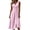 Pink, variant on Bxsruta Womens Midi Dress V Neck Sleeveless Flowy Casual Pleated Dresses for Women Summer Cocktail Party