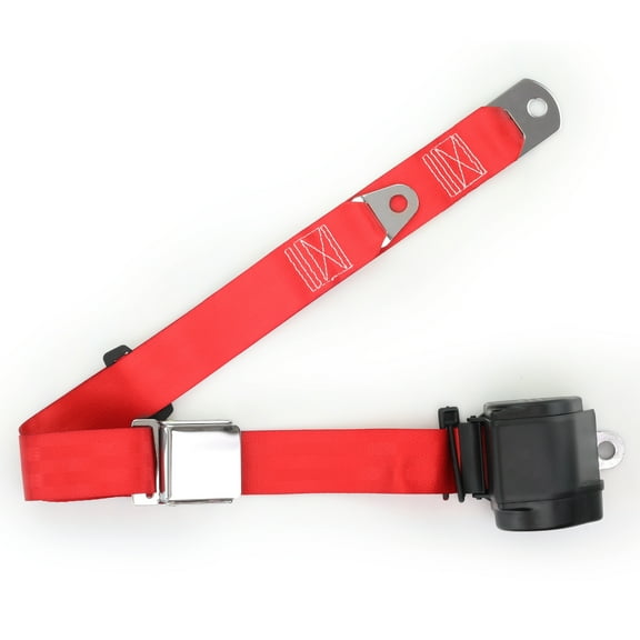 Bright Red Aviation Shoulder Belt - Rear Seat RetroBelt Classic Seatbelt Safety