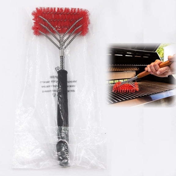 LNGOOR Nylon Grill Brush BBQ Cleaning Tool - No Wire Scrubber Best for Gas/Charcoal/Porcelain Grill Grates - Safe Barbeque Accessories