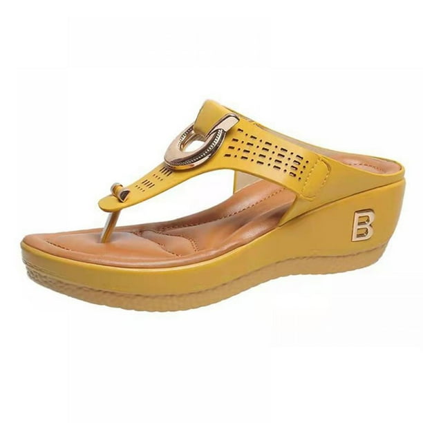 Women's Platform Flip Flops Orthotic Arch Support Soft Toe Post