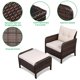 thumbnail image 4 of 5 Piece All Weather Terrace Conversation Set 2 Sofas 2 Ottomans 1 Coffee Table Rounded Arms Brown Gradient Garden Balcony Backy My Lux Decor Round, 4 of 6