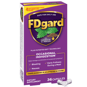 FDgard Digestive Health Supplement with Caraway Oil & L-Menthol for Occasional Nausea, Bloating & Upset Stomach, 36ct (Packaging May Vary)