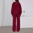 thumbnail image 4 of Wutalume Women's Fashionable Casual 2-Piece Sportswear Set, Long Sleeve Hoodie and Wide Leg Sweatpants, Fall Winter Outfit,Wine M, 4 of 4