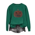 thumbnail image 5 of QINGFSAP Womens Halloween Rhinestone Sweatshirt Long Sleeve Crewneck Pullover Top Sparkly Ghost Design Loose Fall Wear, 5 of 5
