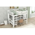 thumbnail image 6 of Harper & Bright Designs Full Size Loft Bed with Storage Shelves, Wooden Full Loft Bed Frame with Under-bed Desk and Built-in Ladder for Boys Girls Teens, White, 6 of 15