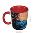 thumbnail image 3 of Watercolor Hand Painted Sky Coffee Mug Fun Custom Ceramic Mugs 11oz Red, 3 of 5