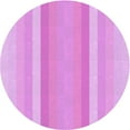 thumbnail image 1 of Ahgly Company Machine Washable Indoor Round Transitional Bright Neon Pink Purple Area Rugs, 4' Round, 1 of 7