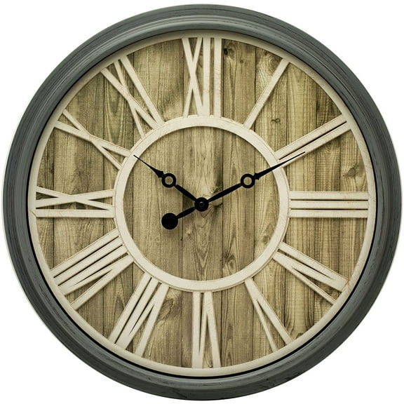 Pacific Bay Mannheim 20" Brown Analog Wall Clock - Rustic