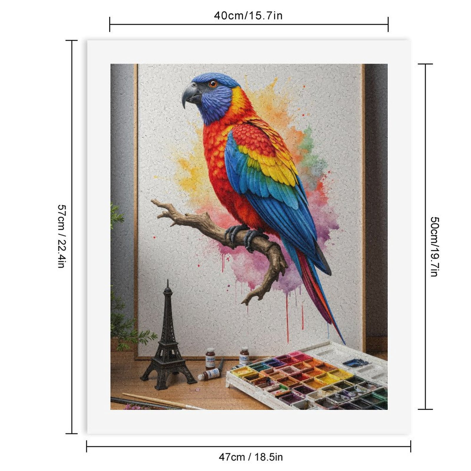 Paint By Numbers Kit for Adults Beginner - Colorful Parrot Watercolor Painting Art DIY Canvas Painting Kits for Adults, Frameless Paint By Number for Adults for Home Wall Decor 16x20 Inch
