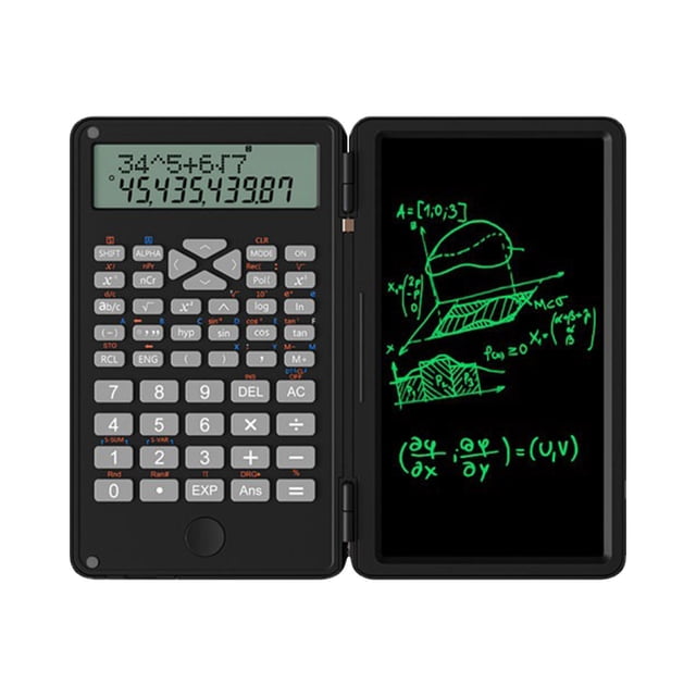 Writing Tablet for Adults, Scientific Function Calculator with Lcd Writing Tablet 12 Digits Dual Line Display Office Learning Home Handwriting Multifunctional Calculator Lcd Writing Tablet