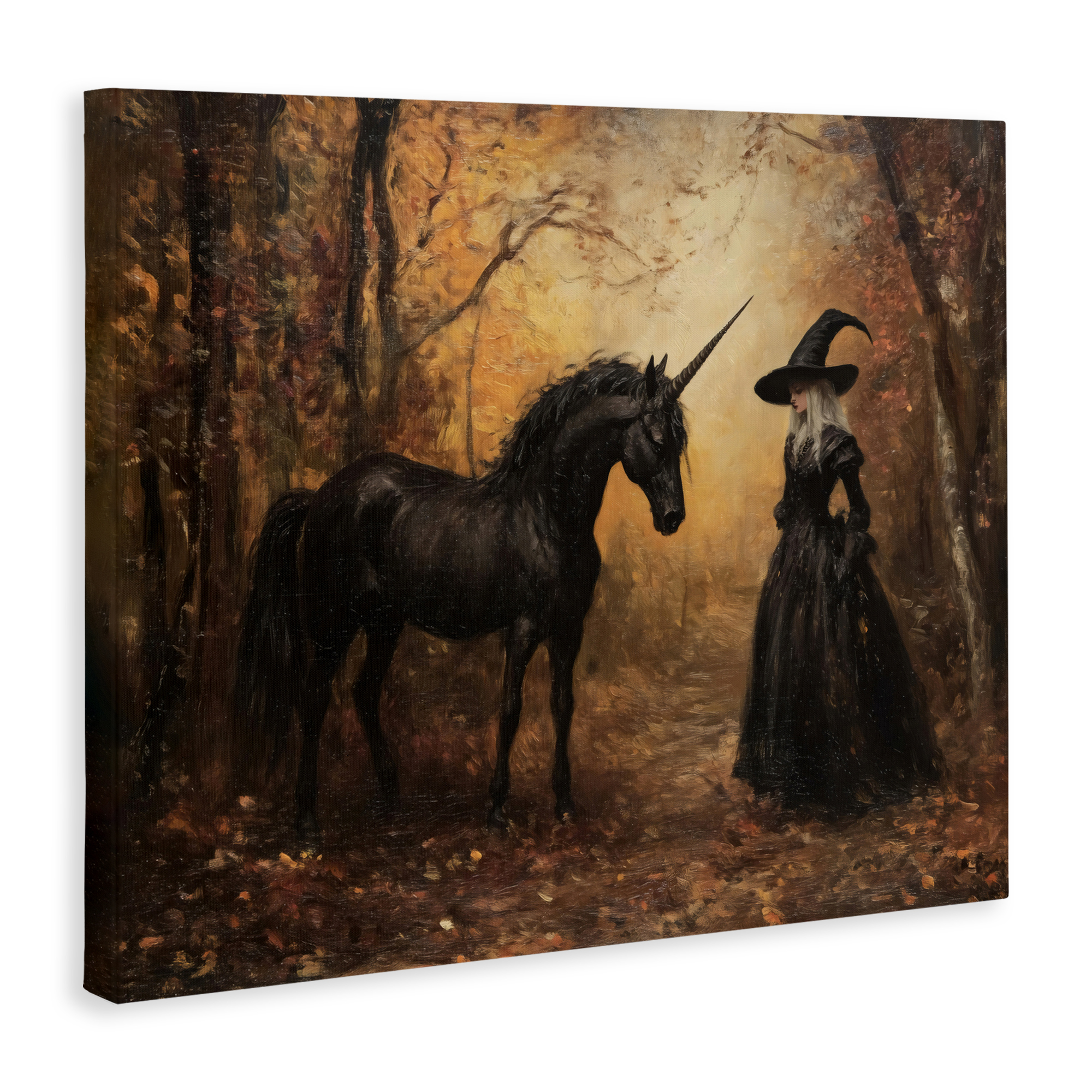 Witch & Black Unicorn Canvas Wall Art, design by Arlington Prints