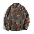 thumbnail image 1 of Blusa y camisa de manga larga con cuello vuelto para hombre, informal, a la moda, con estampado liso, botones, manga larga, cuello vuelto, blusa de poliéster para hombre, 1 of 3