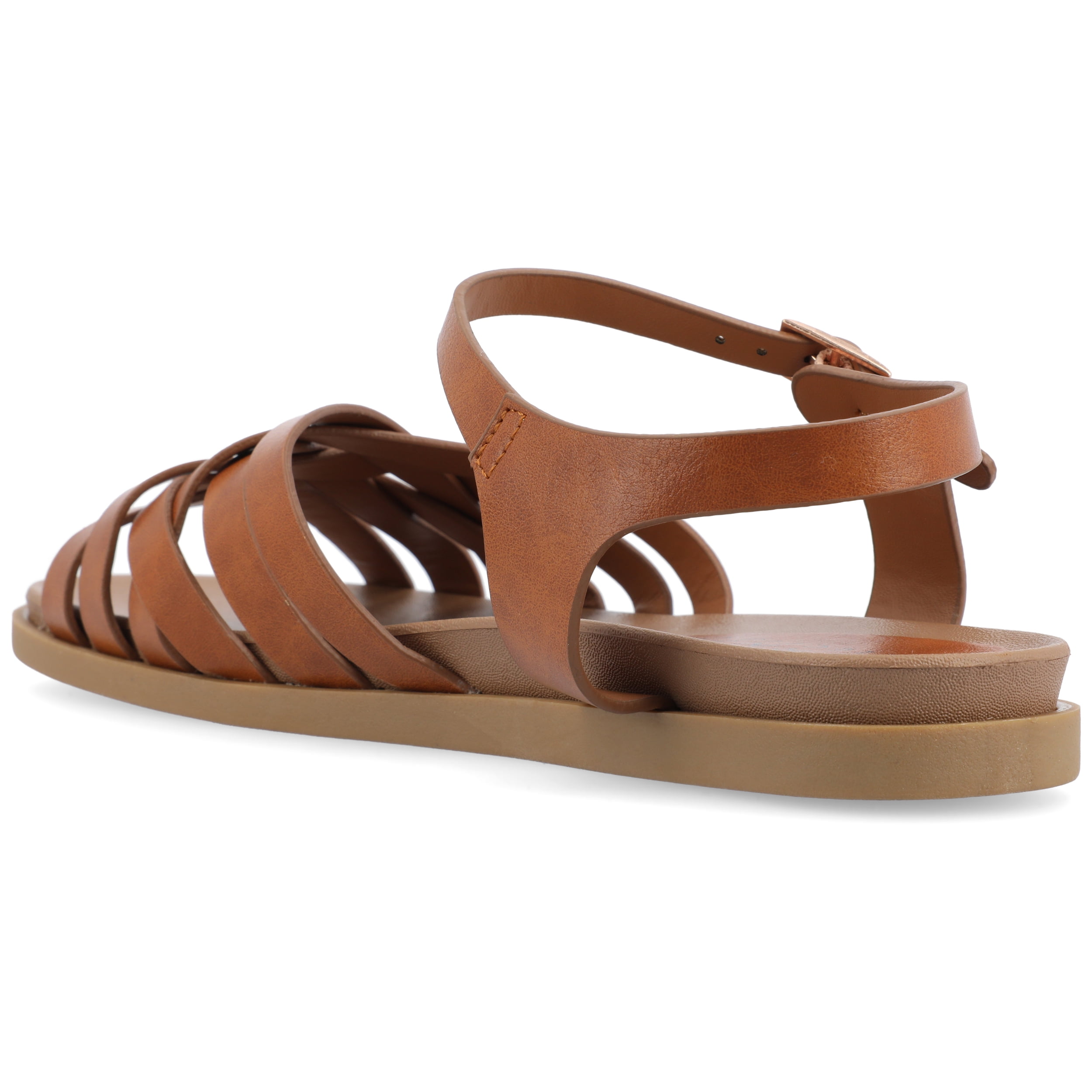 Journee Womens Kimmie Ankle Strap Flat Sandals