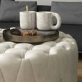 thumbnail image 6 of HOMCOM Button Tufted Ottoman Foot Stool with Velvet-feel Upholstery, Beige, 6 of 9