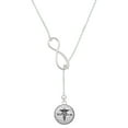 thumbnail image 1 of Delight Jewelry Silvertone Domed Black MPharm Silver tone Elegant Infinity Lariat Necklace, 1 of 4