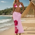 thumbnail image 1 of Ensembles de Bikini Triangle pour Femmes Floral Maillot de Bain 3 Pcs Paréo Jupe Longue Hauts de Maillot de Bain pour Adolescentes Combishort de Couverture de Maillot de Bain pour Femmes Short de Maillot de Bain Robe de Bain Femmes Grande Taille, 1 of 5
