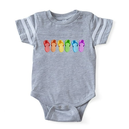 CafePress - Flip Flops Rainbow_Tr - Cute Infant Baby Football