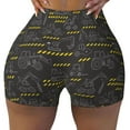 thumbnail image 2 of Haiem Retro Excavator No Front Seam Biker Shorts for Women Yoga Workout Gym Bike Shorts with Tummy Control Moisture-Wicking-Medium, 2 of 9