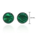 thumbnail image 3 of AeraVida Elegant Braided Border Round Green Malachite Inlay Sterling Silver Stud Earrings Anniversary Jewelry Gift for Women Accessories, 3 of 5