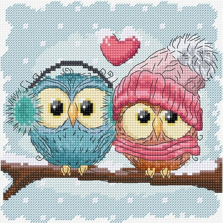 UPC: 4840746068461 | Two Cute Owls B1400L Counted Cross-Stitch Kit