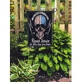 thumbnail image 2 of KDAGR Red Tattoo Skull Graphic Pattern Print-Shirt Horror Death Label Brush Garden Flag Decorative Flag House Banner 12x18 inch, 2 of 2