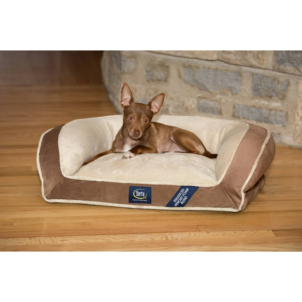 SertaPedic Memory Foam Mini Couch Bed in Brown, Small
