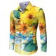 thumbnail image 1 of Camisa de traje con solapa y estampado floral de manga larga para hombre, informal, para exteriores, estilo urbano, de lujo, suave y cómoda, talla grande, 1 of 6