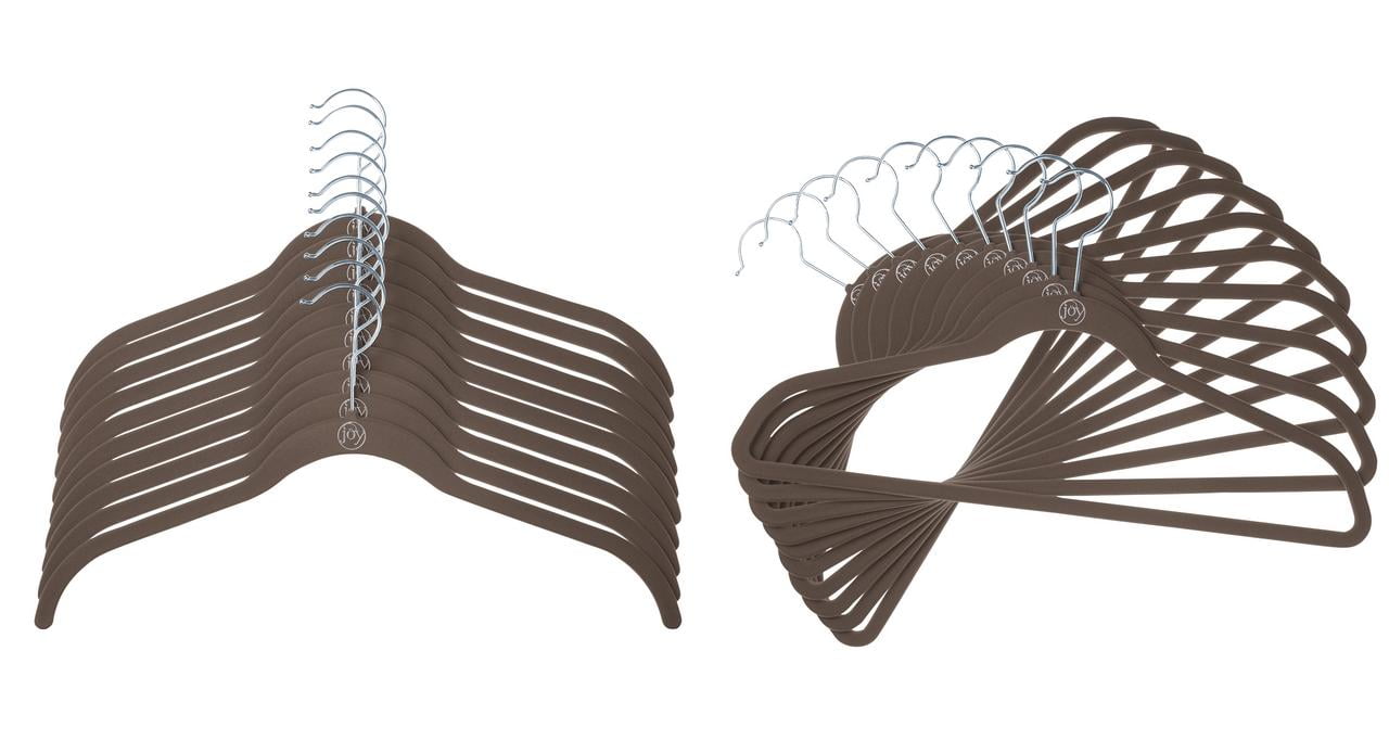 Joy Mangano 40pk Huggable Hangers Suit/Shirt Platinum