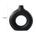 thumbnail image 3 of Jarrones de mesa de centro huecos de maceta de cerámica para decoración de escritorio (negro S) Likrtyny Libre de BPA, 3 of 7