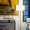 thumbnail image 3 of Brightech Riley 60 in. Antique Brass Mid-Century Modern 1-Light LED Super Bright Floor Lamp with White Fabric Drum Shade, 3 of 11