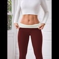 thumbnail image 4 of Leggings de Cintura Alta y Gruesos para Mujer: Pantalones de Yoga, Ciclismo y Entrenamiento con Control de Abdomen Sin Transparencias. Vino Tinto S, 4 of 8